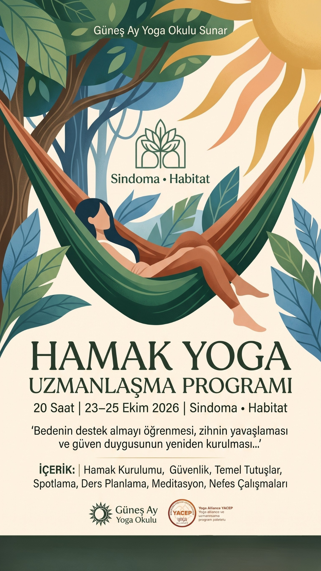 Yasemin Demirağlı Hamak Yoga Uzmanlaşma Programı Afişi